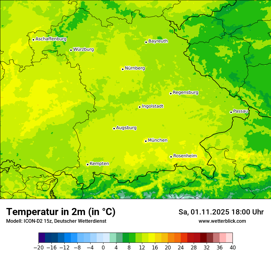 Modellkarten Temperatur