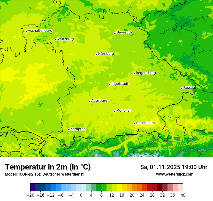 Modellkarten Temperatur