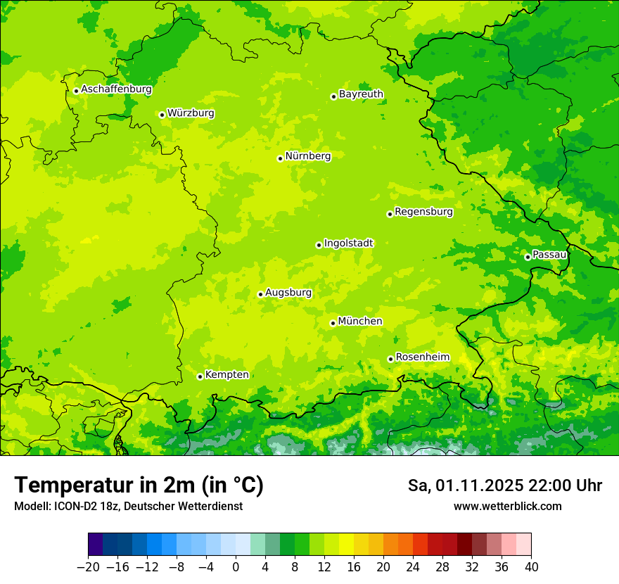 Modellkarten Temperatur