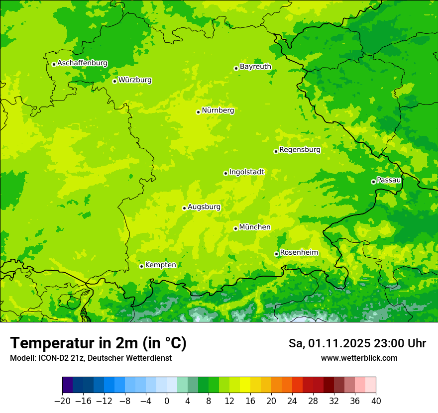 Modellkarten Temperatur