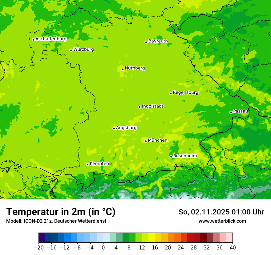 Modellkarten Temperatur