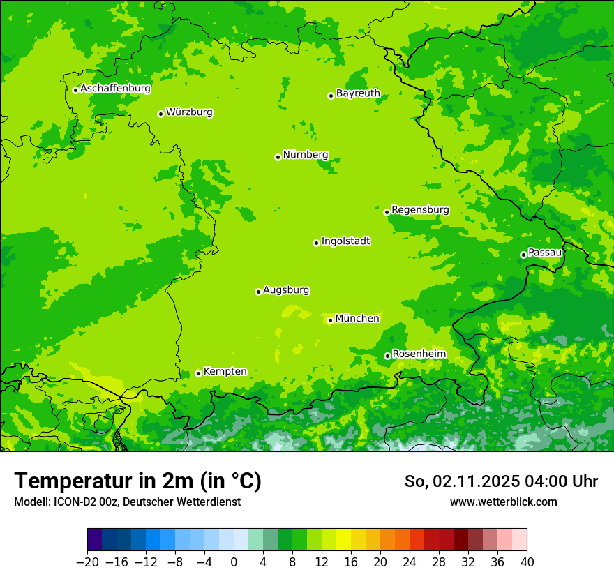 Modellkarten Temperatur