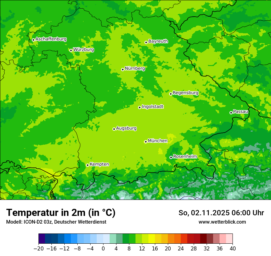 Modellkarten Temperatur