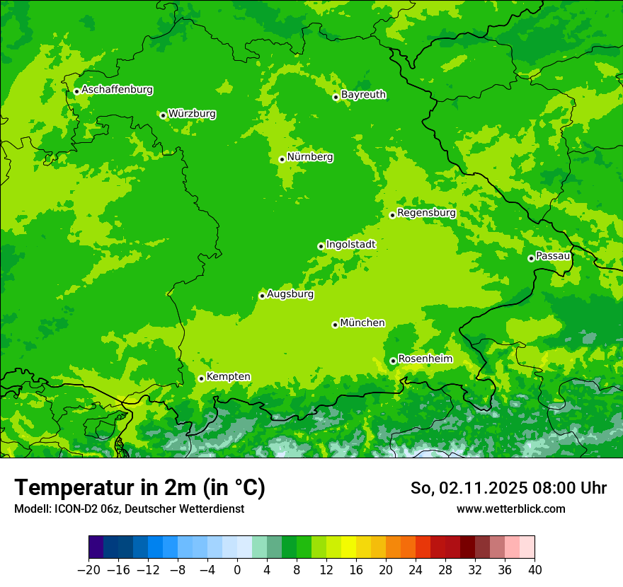 Modellkarten Temperatur