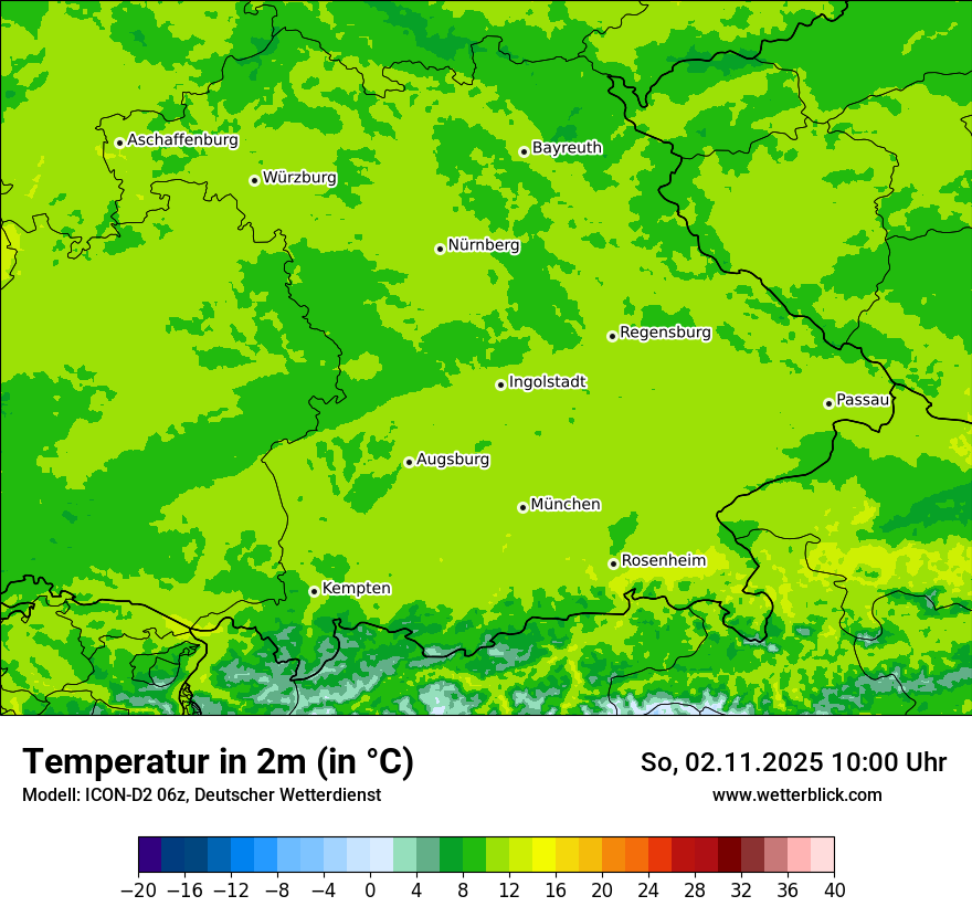 Modellkarten Temperatur