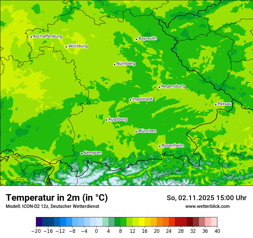Modellkarten Temperatur