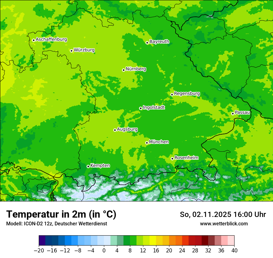 Modellkarten Temperatur