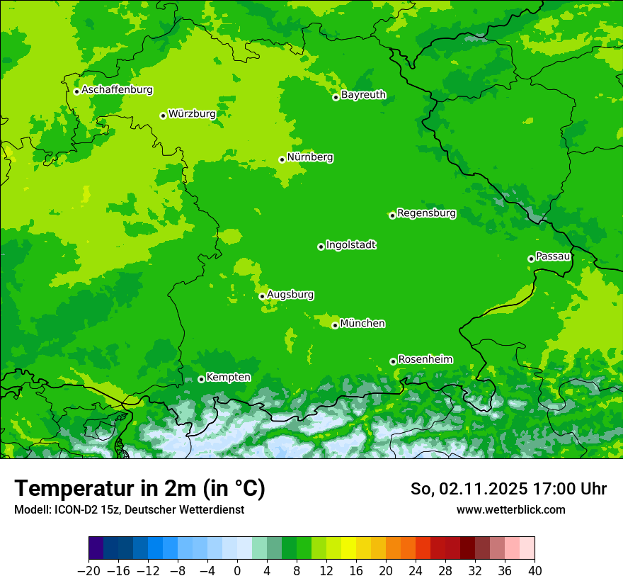 Modellkarten Temperatur