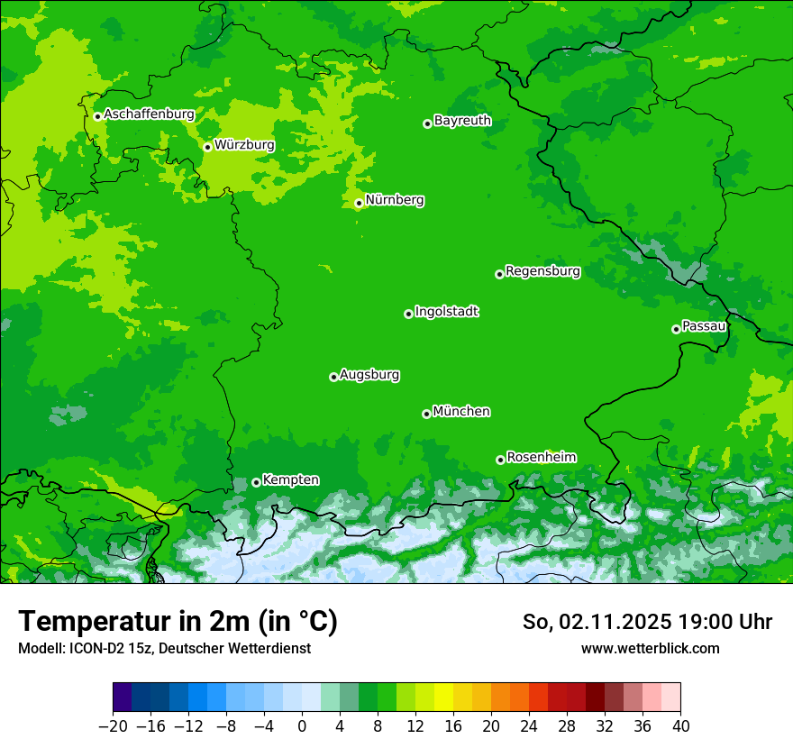 Modellkarten Temperatur
