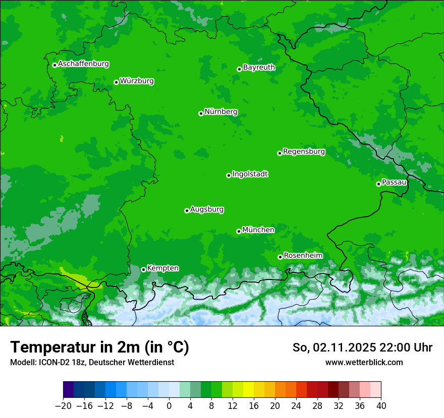 Modellkarten Temperatur