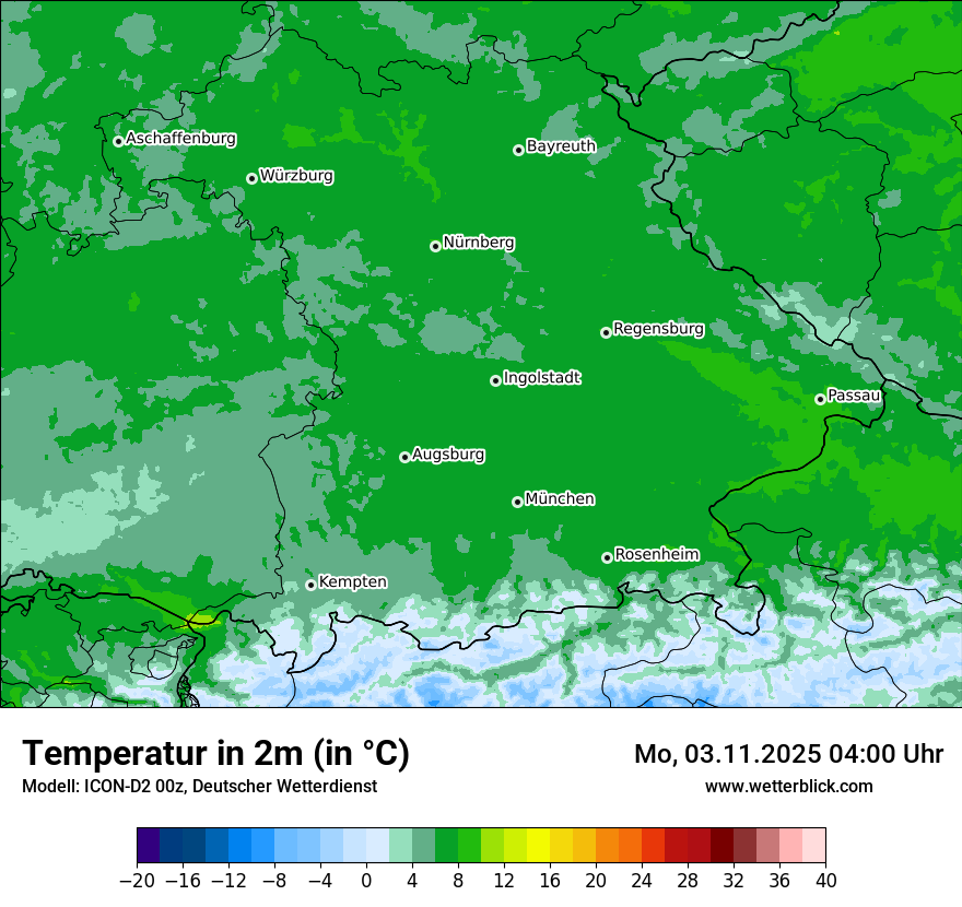 Modellkarten Temperatur