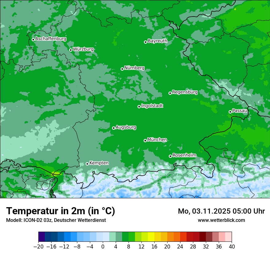 Modellkarten Temperatur