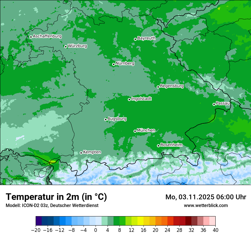 Modellkarten Temperatur