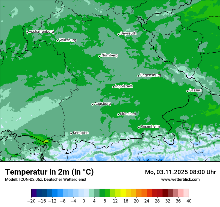 Modellkarten Temperatur