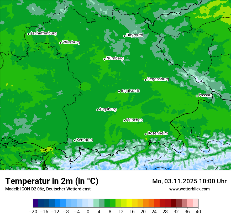 Modellkarten Temperatur