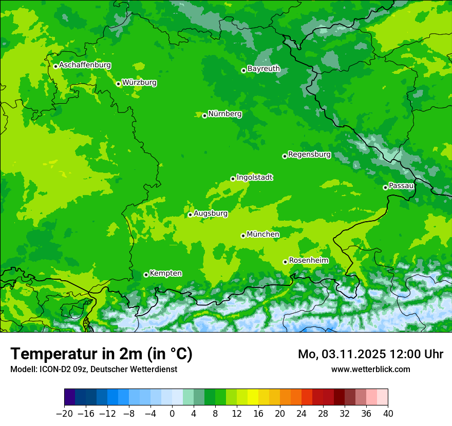 Modellkarten Temperatur