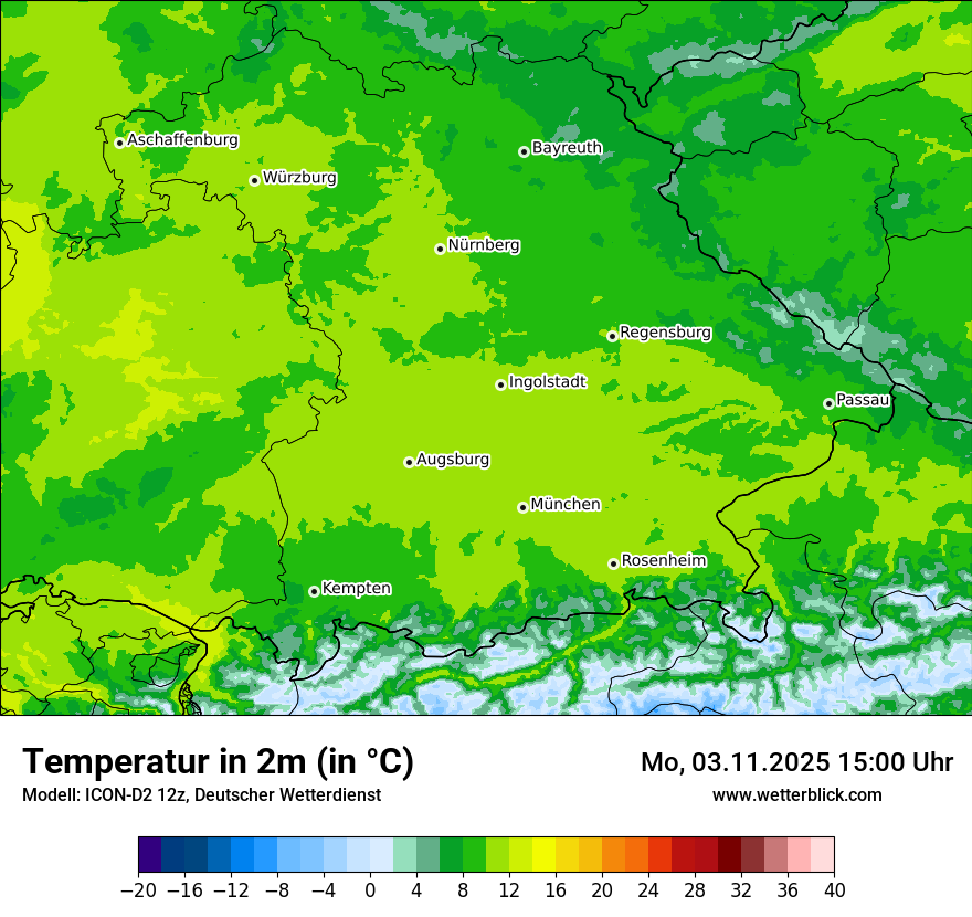 Modellkarten Temperatur