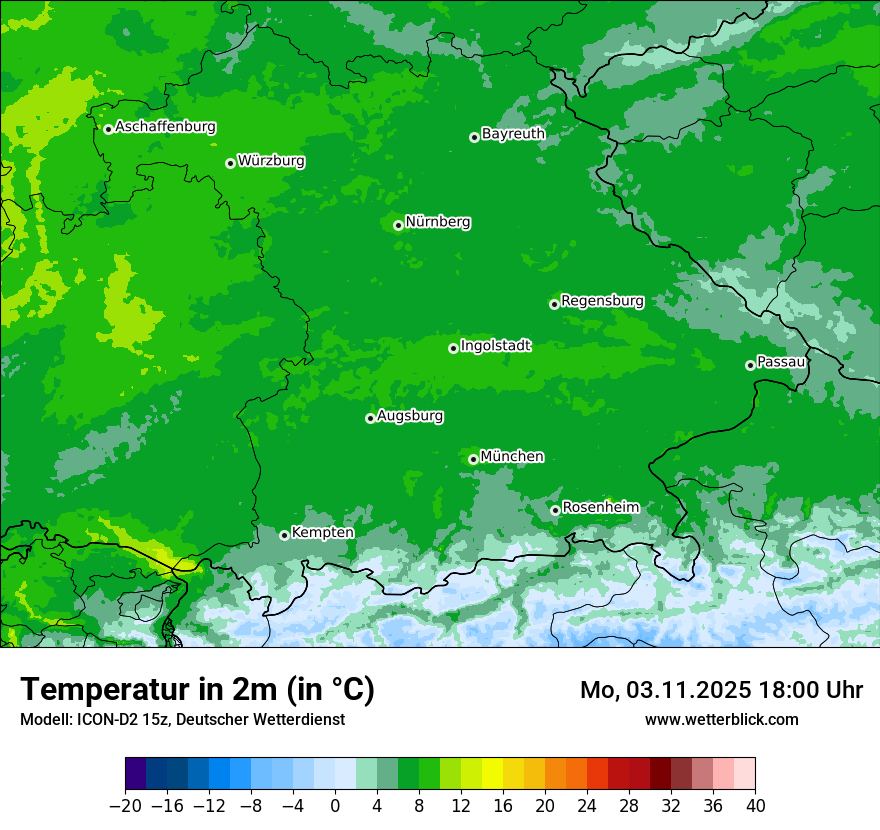 Modellkarten Temperatur