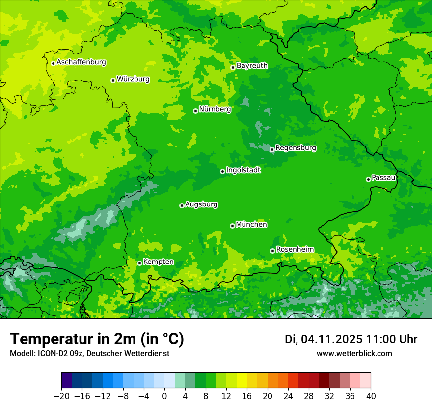 Modellkarten Temperatur