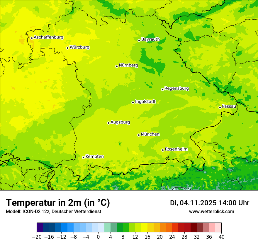 Modellkarten Temperatur