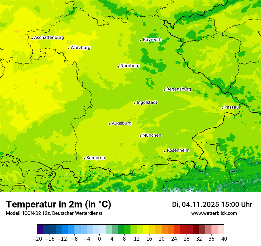 Modellkarten Temperatur