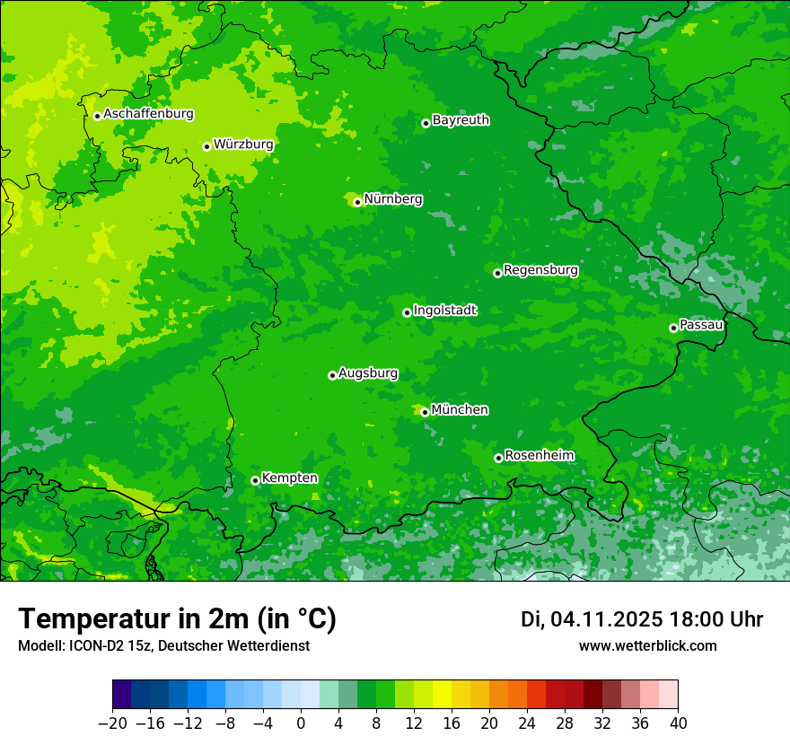 Modellkarten Temperatur