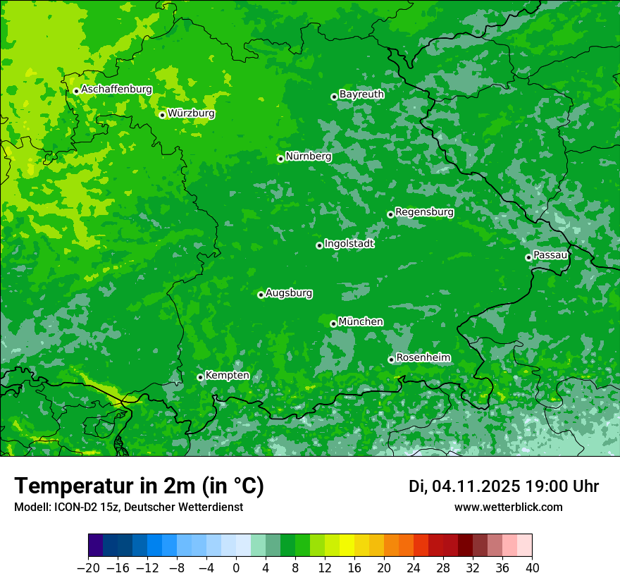 Modellkarten Temperatur