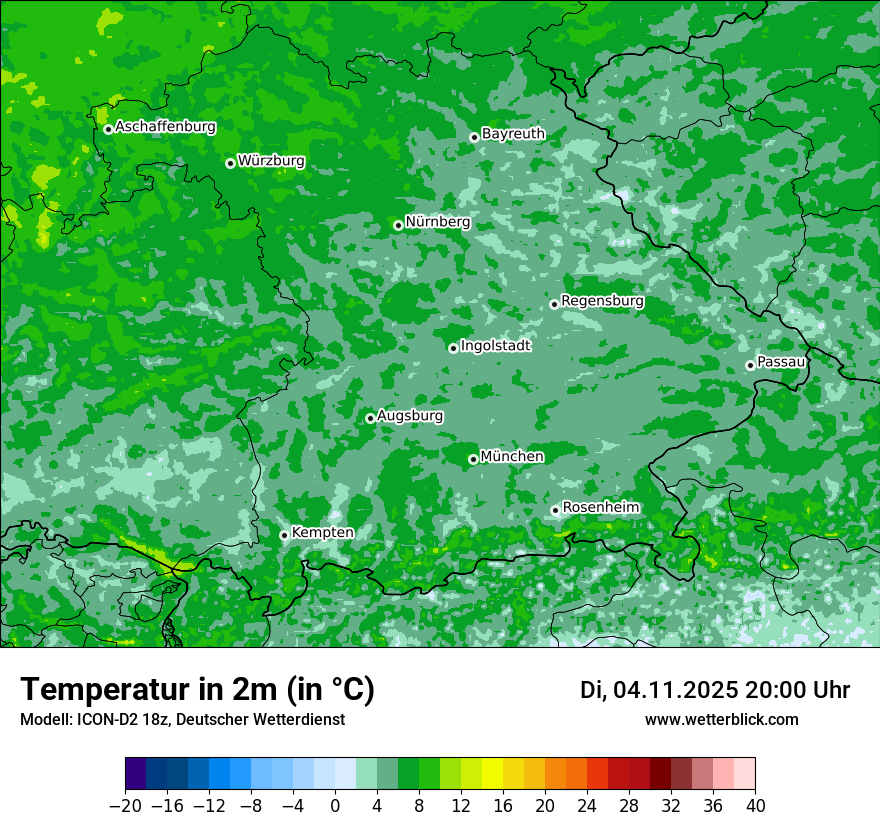 Modellkarten Temperatur