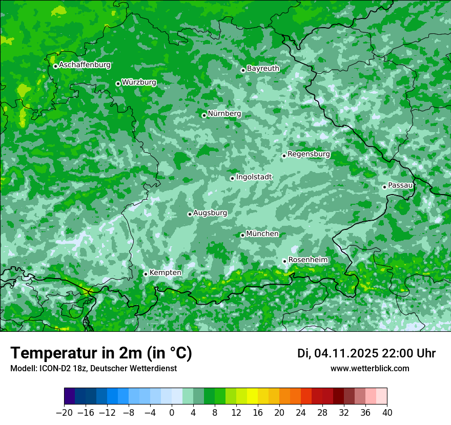Modellkarten Temperatur