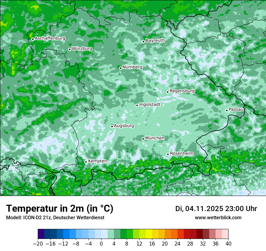 Modellkarten Temperatur