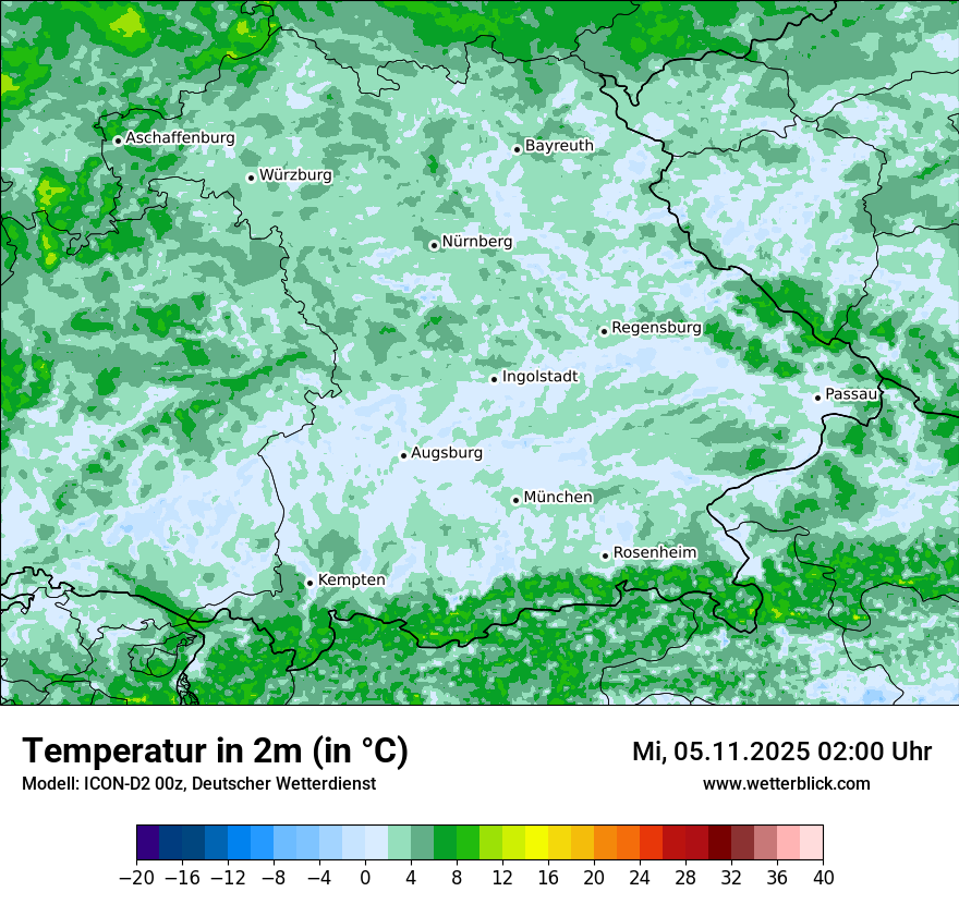 Modellkarten Temperatur