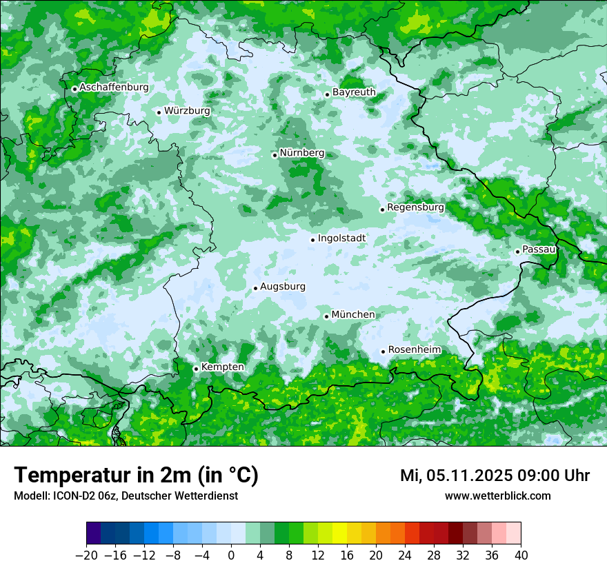 Modellkarten Temperatur