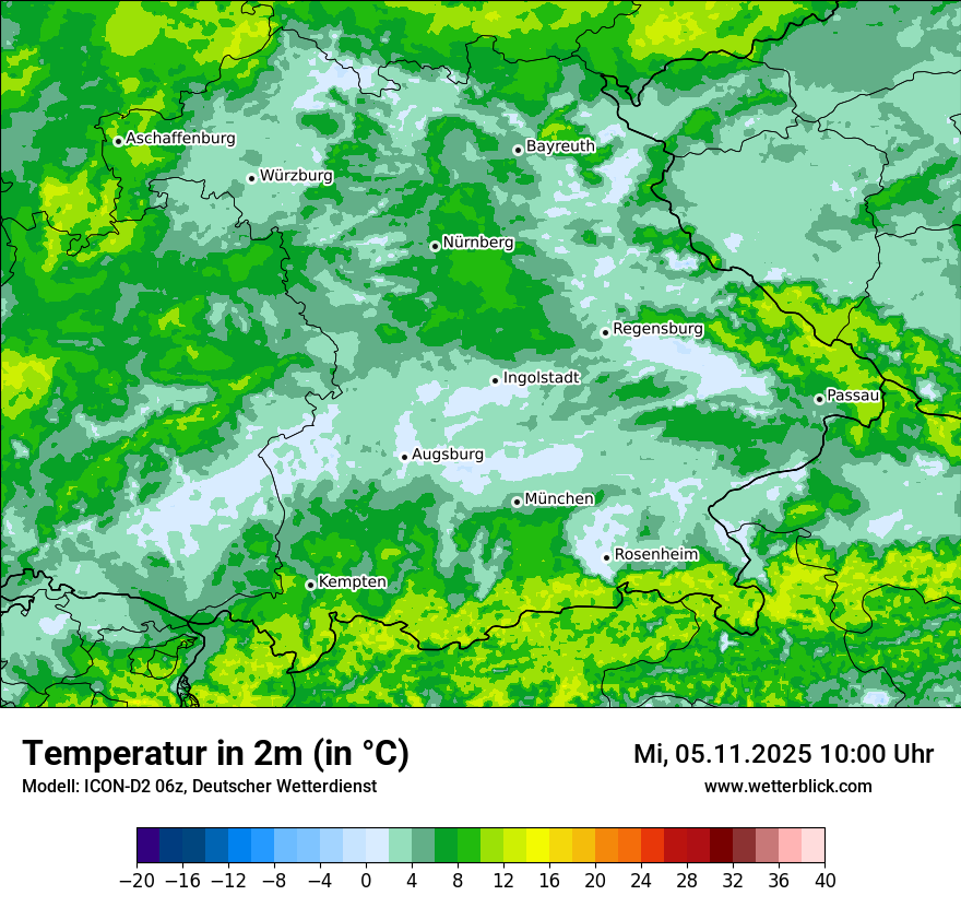 Modellkarten Temperatur