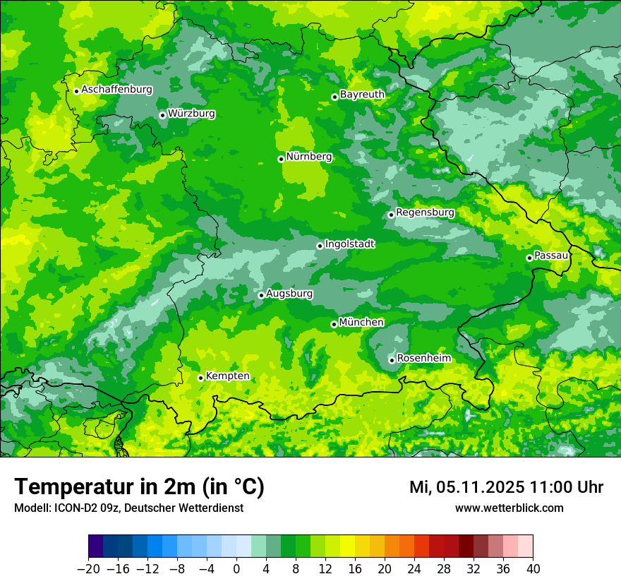 Modellkarten Temperatur