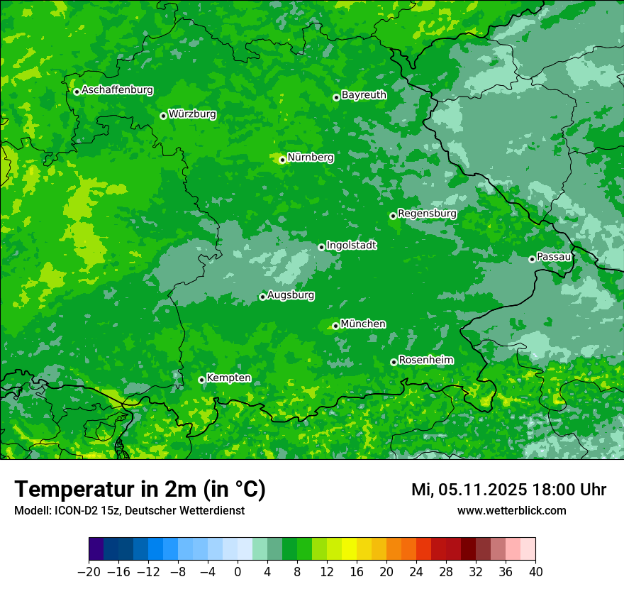 Modellkarten Temperatur