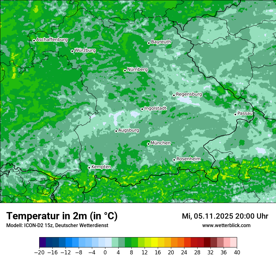 Modellkarten Temperatur