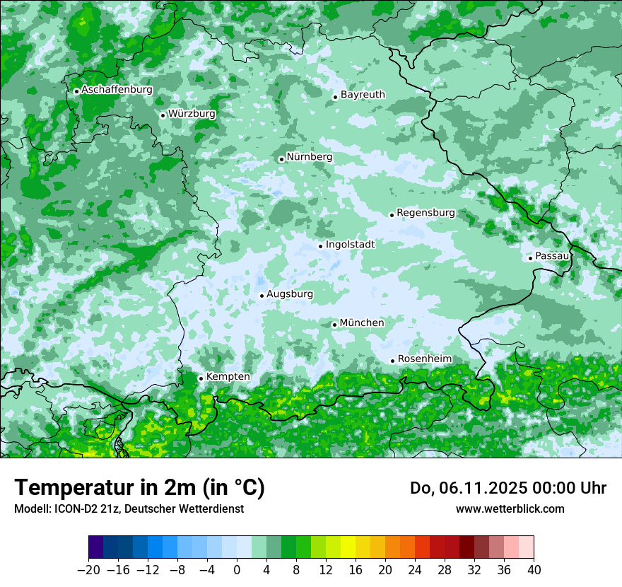 Modellkarten Temperatur