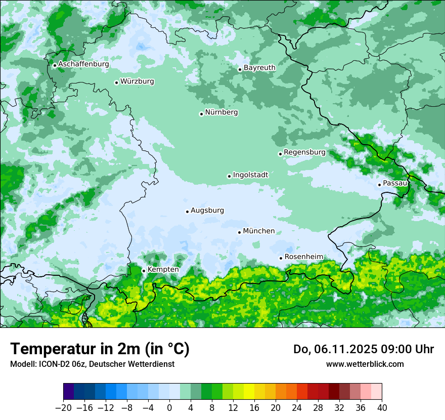 Modellkarten Temperatur