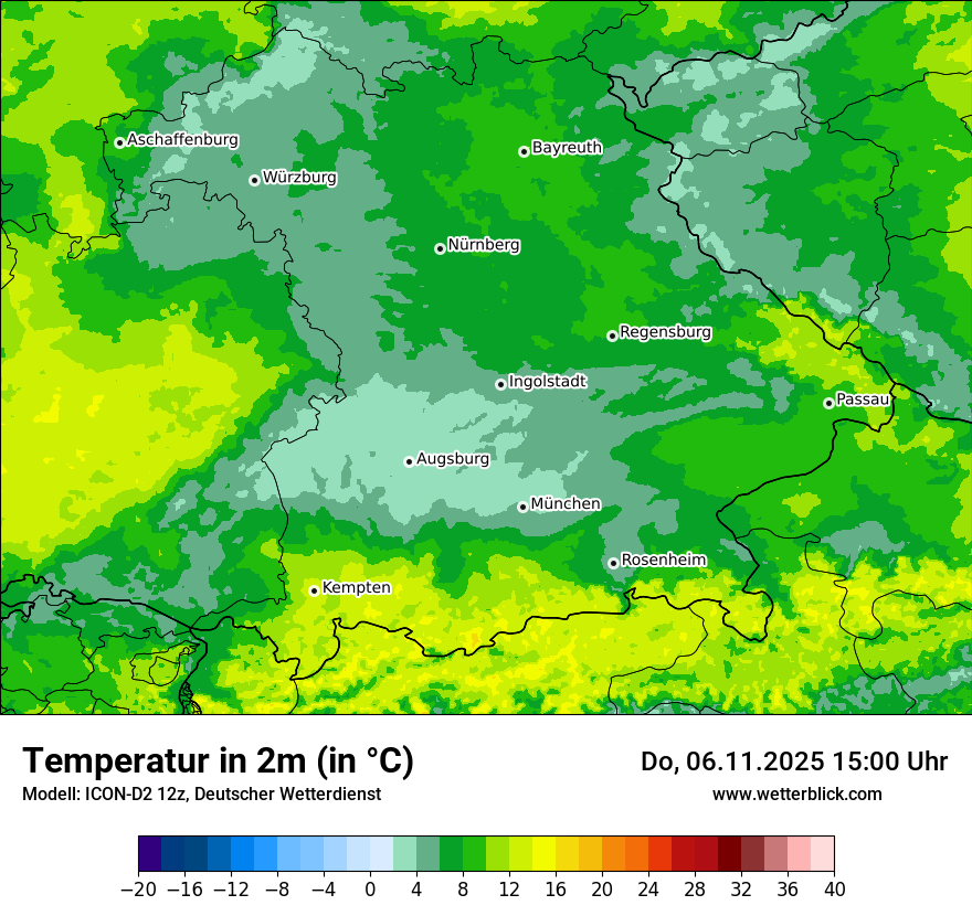 Modellkarten Temperatur