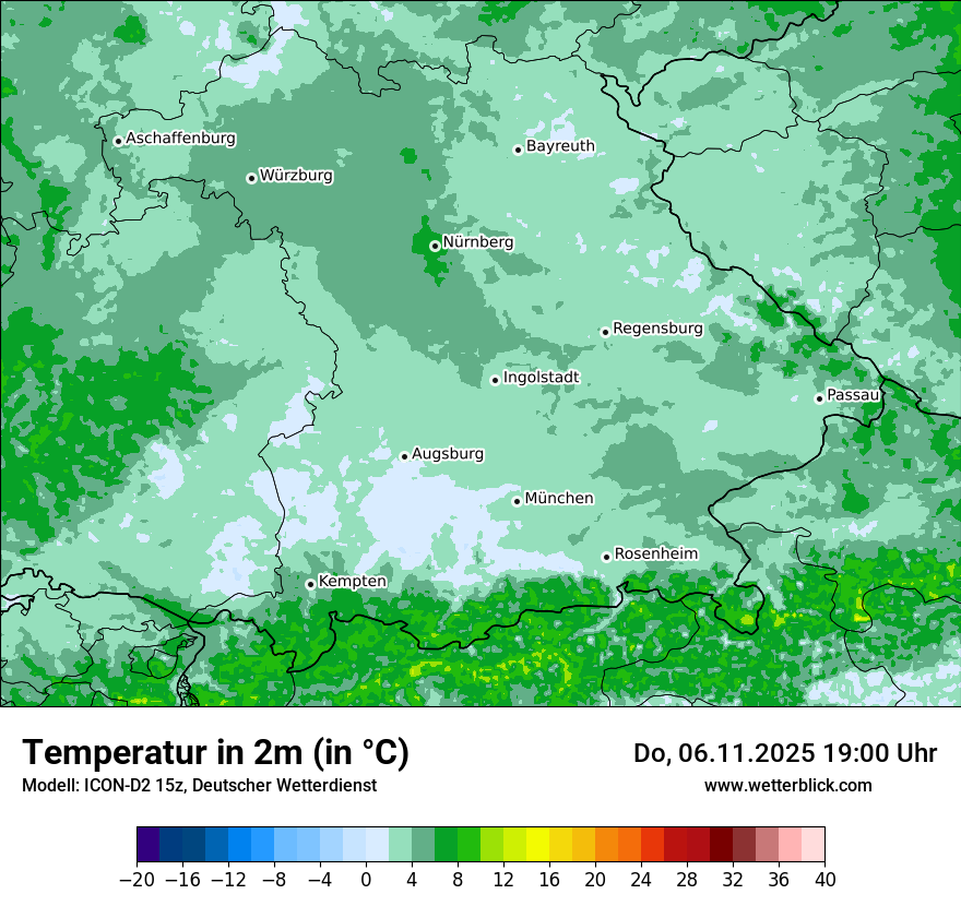 Modellkarten Temperatur