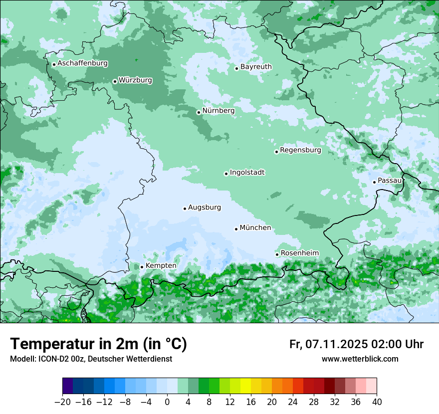 Modellkarten Temperatur