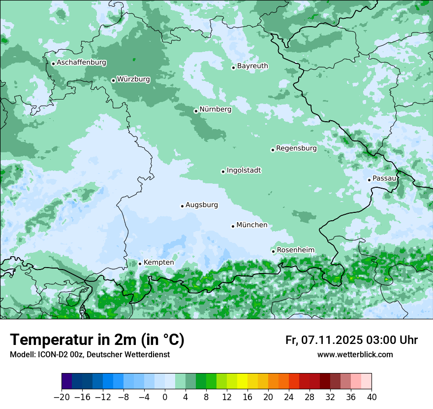 Modellkarten Temperatur
