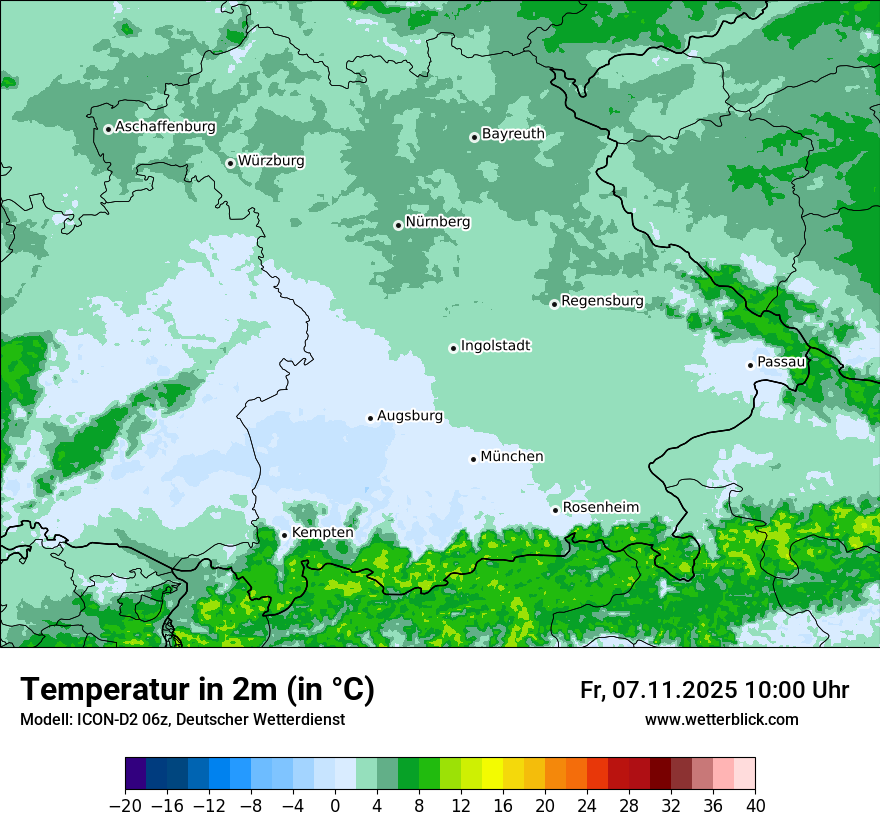 Modellkarten Temperatur