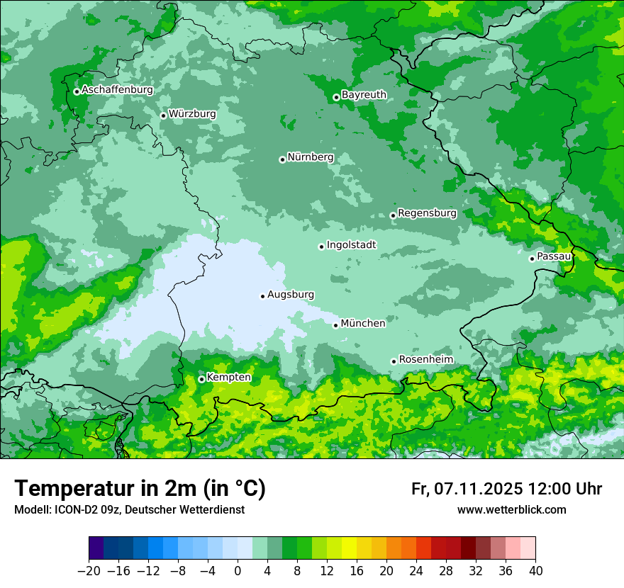 Modellkarten Temperatur