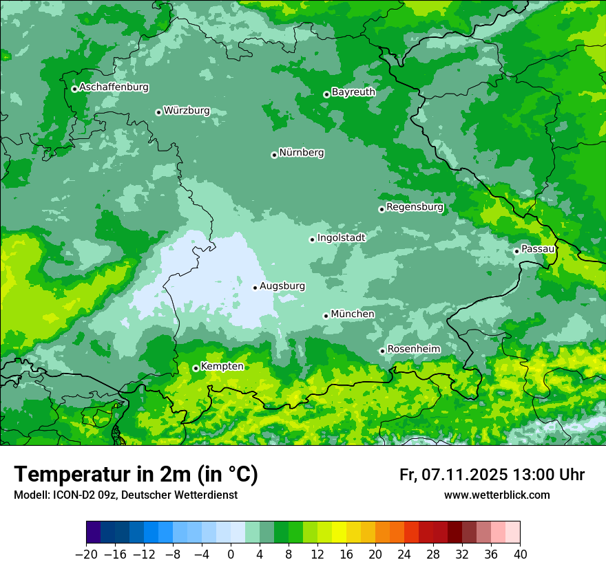 Modellkarten Temperatur