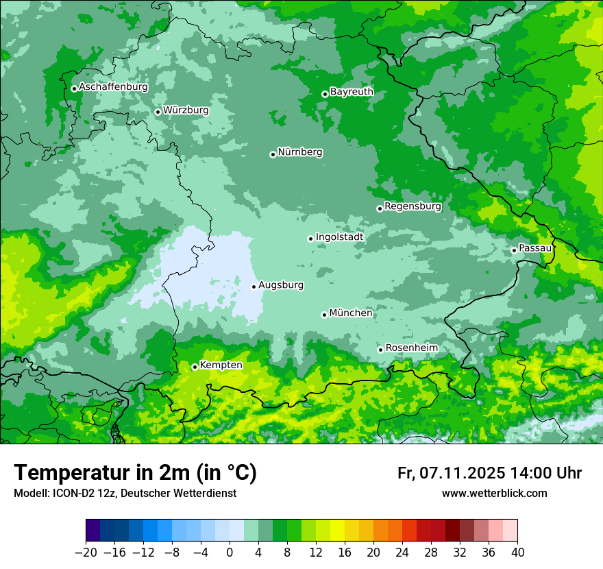 Modellkarten Temperatur