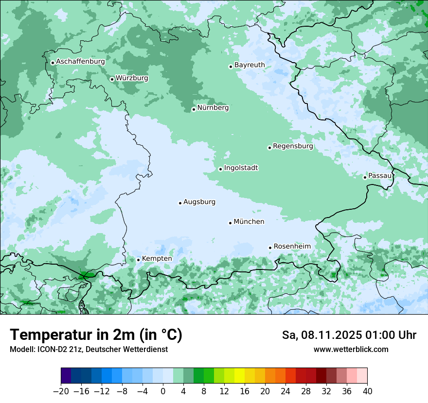 Modellkarten Temperatur