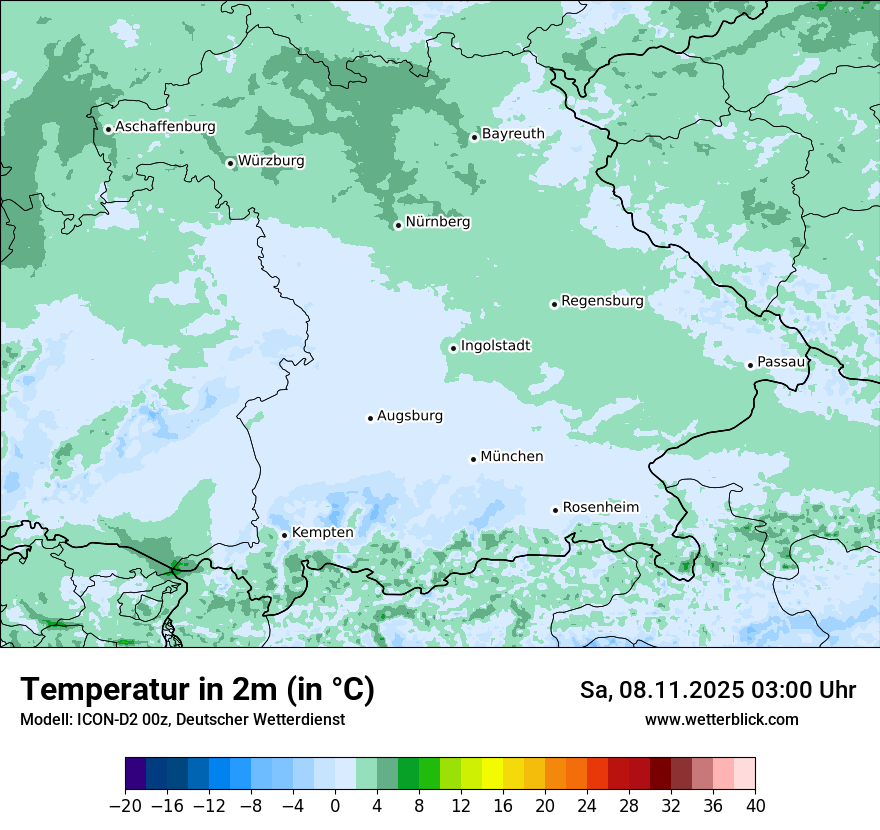 Modellkarten Temperatur