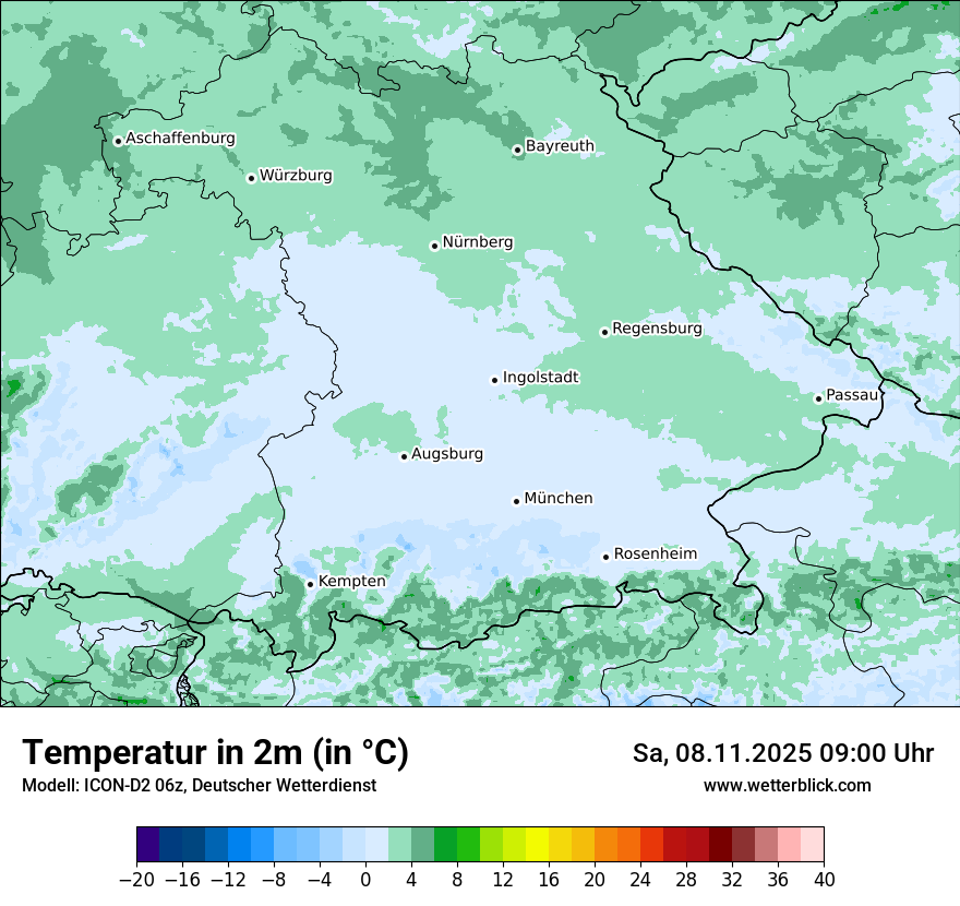 Modellkarten Temperatur