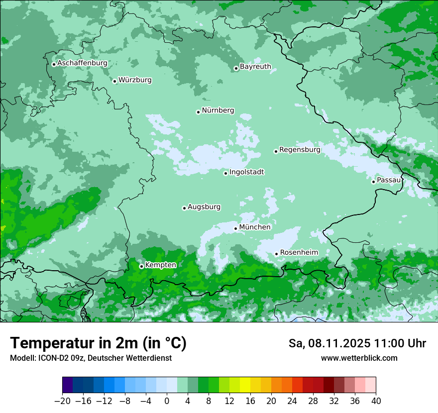 Modellkarten Temperatur